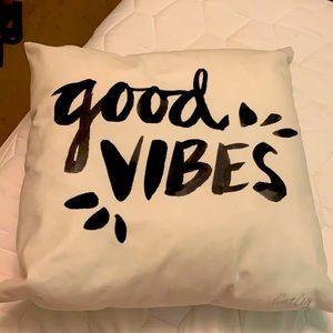 done need it anymore. white pillowcase with black letters